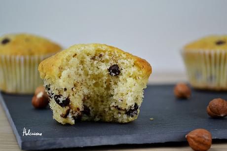 Muffins moelleux aux pépites de chocolat et noisettes