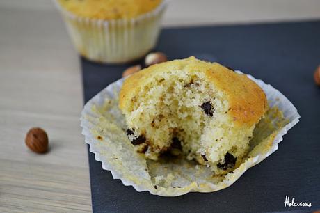 Muffins moelleux aux pépites de chocolat et noisettes