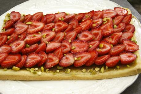 Tarte aux fraises et à la pistache