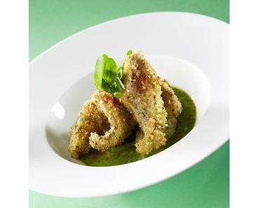 Les goujonnettes de tacaud by Pavillon France et leur jus de cresson