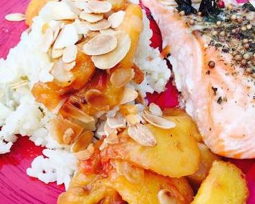 Pavés de saumon à l’origan et aux nectarines rôties