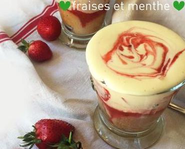 Tiramisu fraises et menthe fraîche