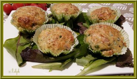 Muffins aux petits pois et aux  lardons