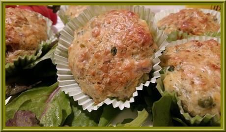 Muffins aux petits pois et aux  lardons