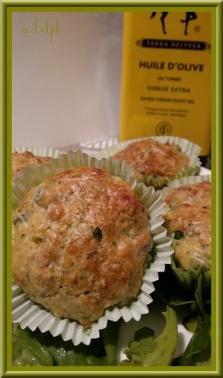 Muffins aux petits pois et aux  lardons