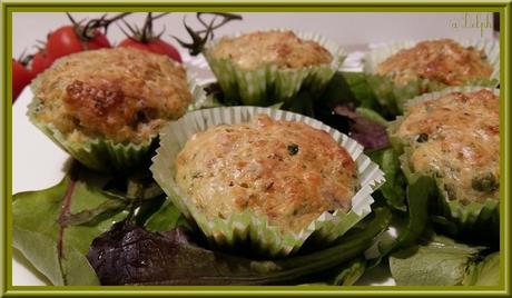 Muffins aux petits pois et aux  lardons