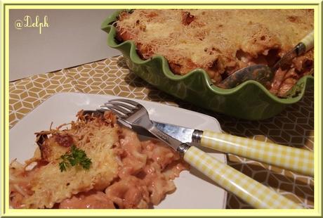 Gratin de pâtes au blanc de dinde et à la mozzarella