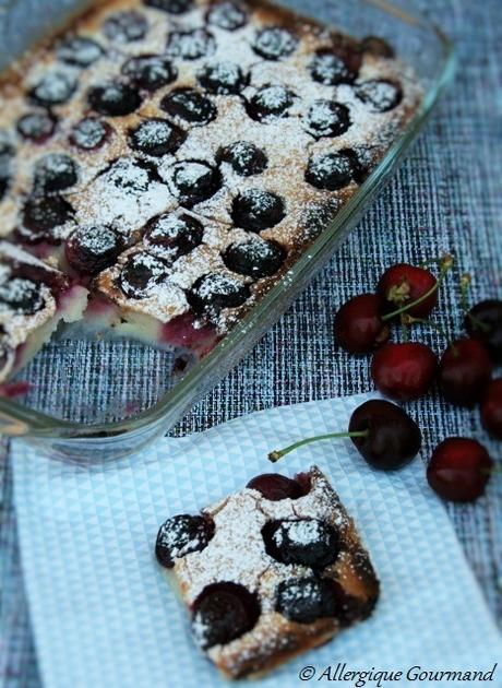 Clafoutis aux cerises Bio, sans oeufs, gluten, lait.....