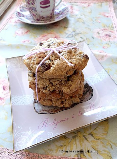 Oatmeal cookies aux raisins secs et noix de pécan / Raisins and pecans oatmeal cookies