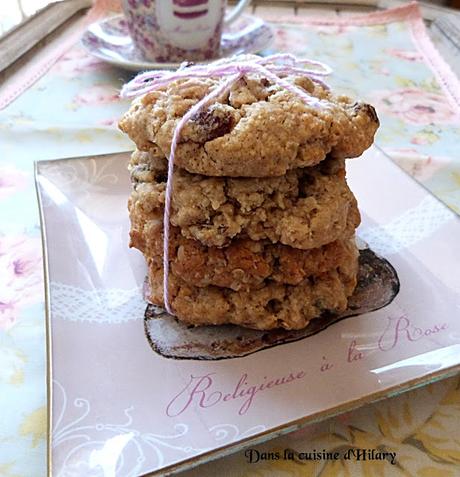 Oatmeal cookies aux raisins secs et noix de pécan / Raisins and pecans oatmeal cookies