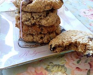 Oatmeal cookies aux raisins secs et noix de pécan / Raisins and pecans oatmeal cookies