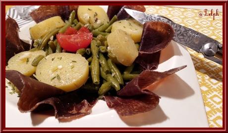 Salade de haricots verts à la viande de grison