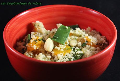 Salade de couscous aux carottes et aux pois gourmands