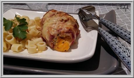 Escalopes de dinde roulées au cheddar et lard