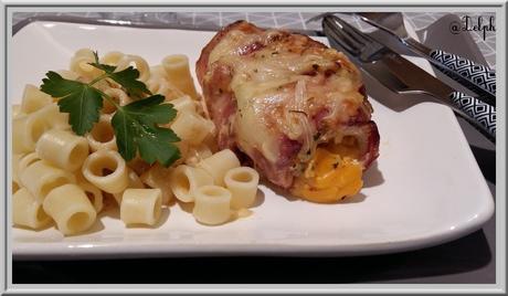 Escalopes de dinde roulées au cheddar et lard