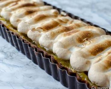 Tarte au citron et à la pistache meringuée