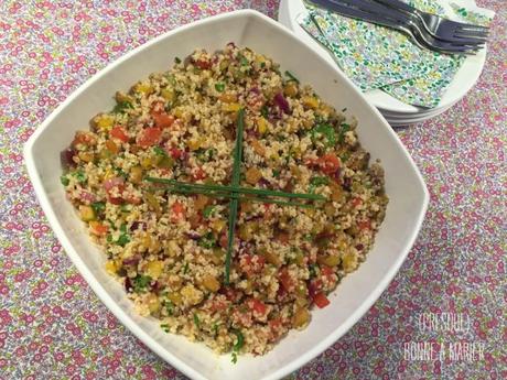 Salade boulgour quinoa aux petits légumes d’été