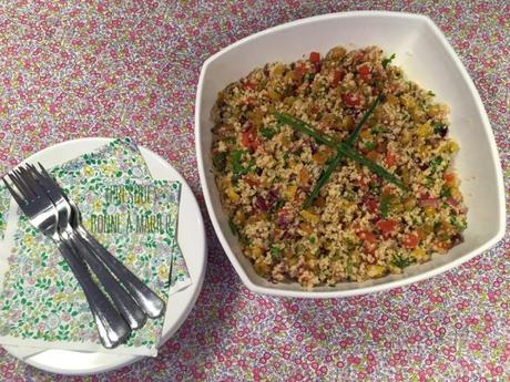 Salade boulgour quinoa aux petits légumes d’été