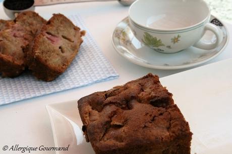 Cake à la rhubarbe, Bio, sans oeufs, gluten, lait