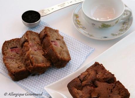 Cake à la rhubarbe, Bio, sans oeufs, gluten, lait