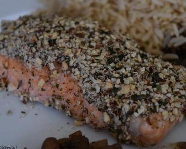Saumon en croûte de noisettes