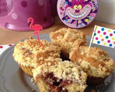 Muffins façon crumble fourrés confiture ou nutella