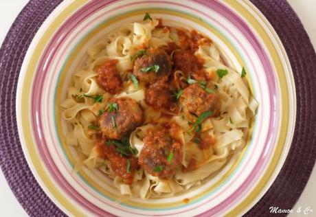 Tagliatelles aux boulettes de sardines épicées