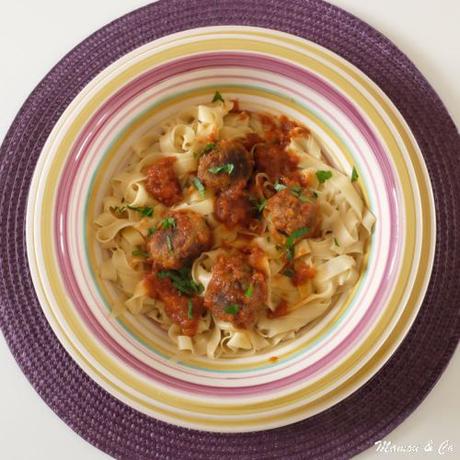 Tagliatelles aux boulettes de sardines épicées