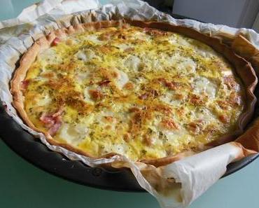 Quiche jambon, mozzarella, moutarde