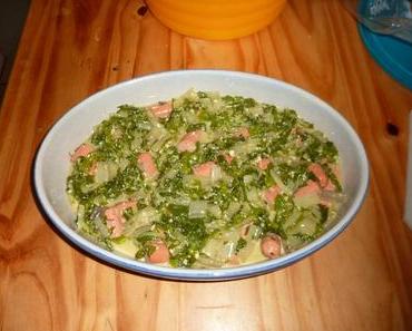 Gratin de blettes-knacki-chèvre au TM31