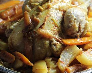 POULET COCOTTE AU CURCUMA FRAIS ET LEGUMES NOUVEAUX