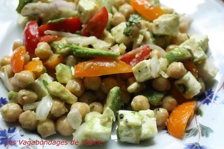 Salade de pois chiches, avocat et feta