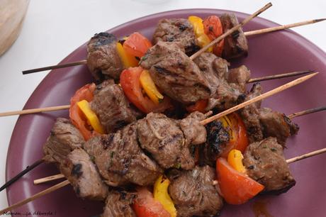 Brochettes de boeuf marinées