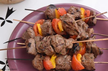 Brochettes de boeuf marinées