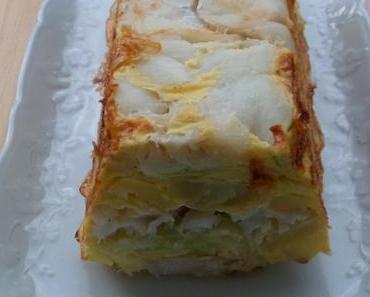 Chou cabus, dos de cabillaud et pommes de terre primeurs en terrine