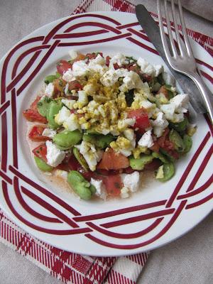 Salade de fèves au chèvre