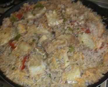 Plat de cabillaud au riz