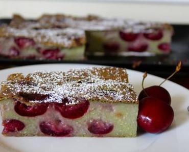 Clafoutis vegan – aux cerises et thé vert matcha