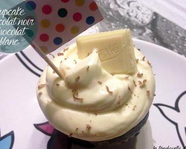Cupcake chocolat noir et ganache chocolat blanc