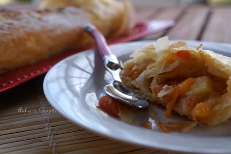 Strudel rapide aux fruits jaunes, abricots et nectarines