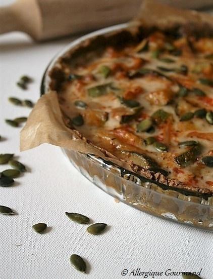 Tarte salée aux courgettes,Bio, sans gluten, oeufs, lait.....