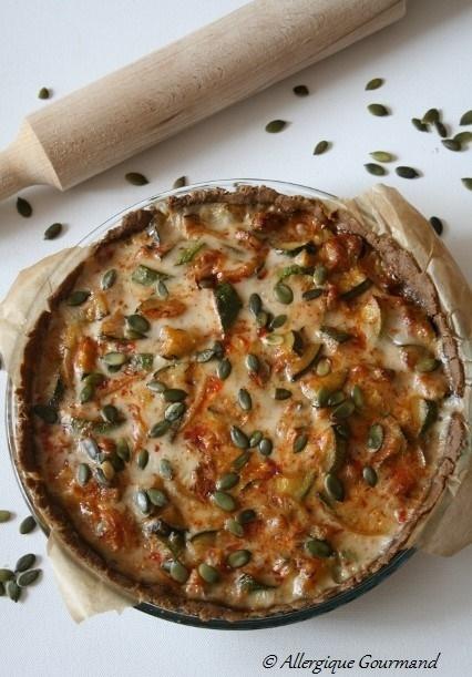 Tarte salée aux courgettes,Bio, sans gluten, oeufs, lait.....