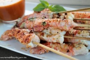 Brochettes de queues de langoustines & sauce à la bisque