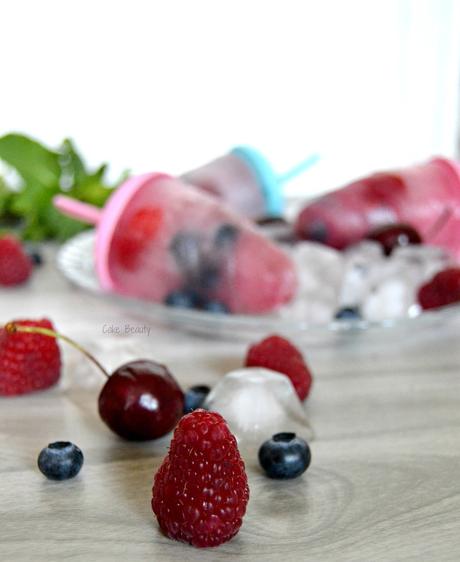 Popsicles à la Framboise, Myrtille, Cerise (Glace à l'eau fruits rouges)