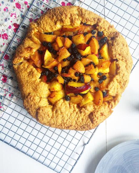 Tarte rustique aux nectarines,abricots et baies d’aronia