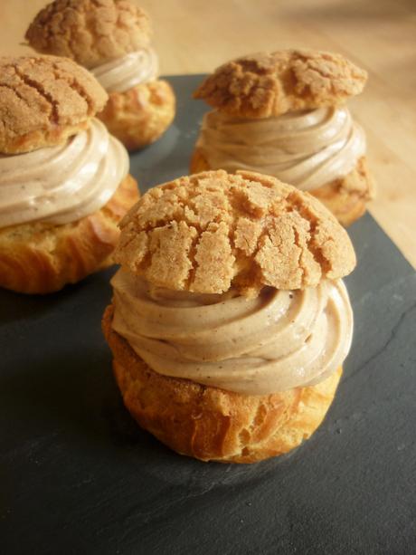 Choux praliné, streusel amande