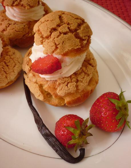 Choux fraises, chantilly marcarpone