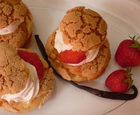 Choux fraises, chantilly marcarpone