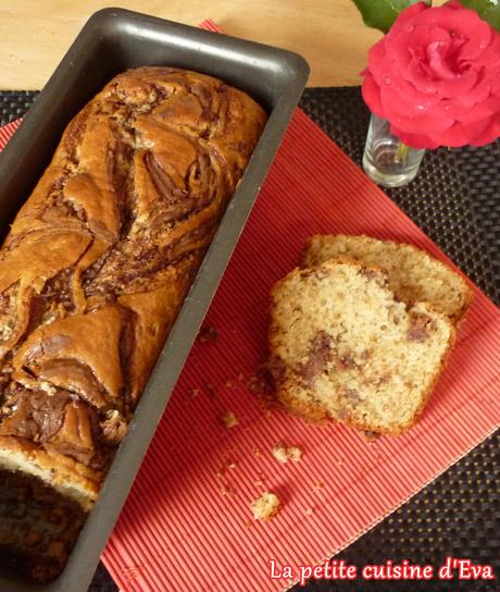 Banana bread décadent, pépites de chocolat, praliné ...