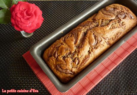 Banana bread décadent, pépites de chocolat, praliné ...